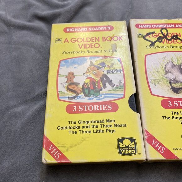 A Golden Book VHS Lot Of 3 Movies Richard Scary Hans Christian Andersen Jungle - Picture 4 of 6
